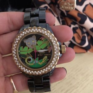Betsy Johnson Black Panther Watch